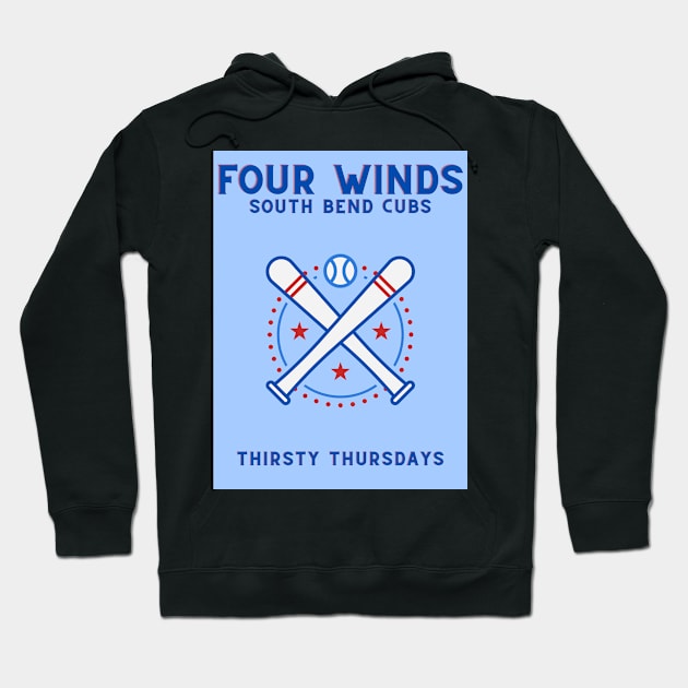 South Bend Cubs Thirsty Thursdays Hoodie by vickykuprewicz